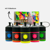 5 x 120ml Aquarylic Color Neon Set inklusive Videokurs